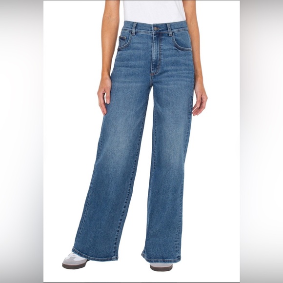 Well Worn Denim - Well Worn Wide-Leg High-Rise Jeans in Medium Blue